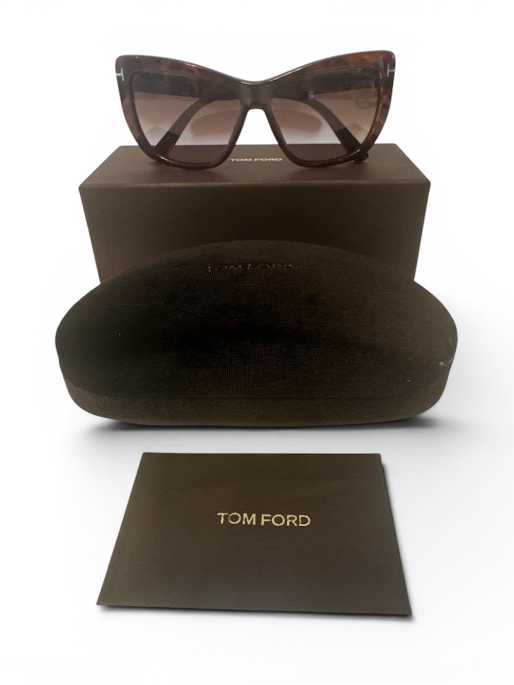 Tom Ford Lindsey TF434 Brown Tortoise Cat-Eye Sunglasses with Gradient Lenses